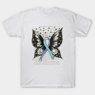 Thyroid Cancer Ribbon w/ wings- color design T-Shirt